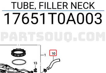 Honda 17651T0A003 TUBE, FILLER NECK