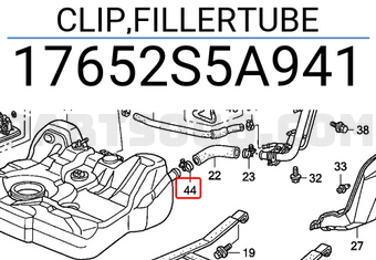 Honda 17652S5A941 CLIP,FILLERTUBE