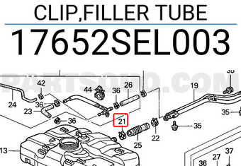 Honda 17652SEL003 CLIP,FILLER TUBE