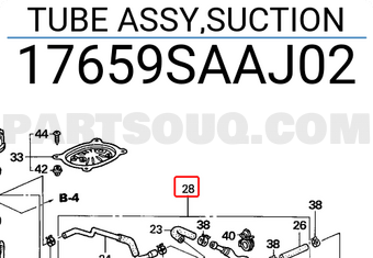 Honda 17659SAAJ02 TUBE ASSY,SUCTION