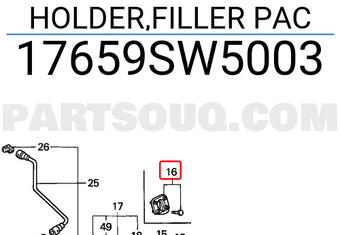 Honda 17659SW5003 HOLDER,FILLER PAC