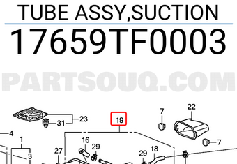 Honda 17659TF0003 TUBE ASSY,SUCTION