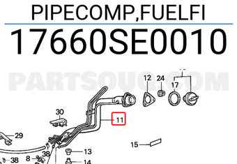 Honda 17660SE0010 PIPECOMP,FUELFI