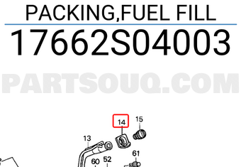 Honda 17662S04003 PACKING,FUEL FILL