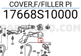 Honda 17668S10000 COVER,F/FILLER PI