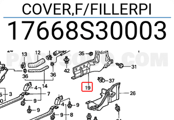 Honda 17668S30003 COVER,F/FILLERPI