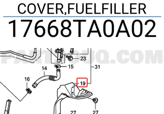 Honda 17668TA0A02 COVER,FUELFILLER