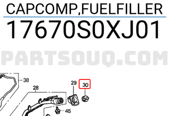Honda 17670S0XJ01 CAPCOMP,FUELFILLER