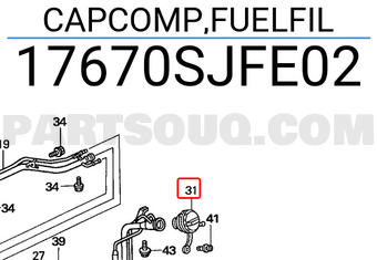 Honda 17670SJFE02 CAPCOMP,FUELFIL