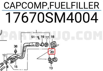 Honda 17670SM4004 CAPCOMP,FUELFILLER