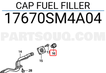 Honda 17670SM4A04 CAP FUEL FILLER