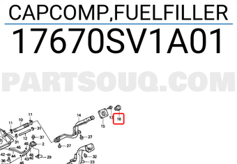 Honda 17670SV1A01 CAPCOMP,FUELFILLER