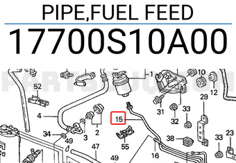 Honda 17700S10A00 PIPE,FUEL FEED