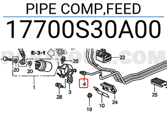 Honda 17700S30A00 PIPE COMP,FEED