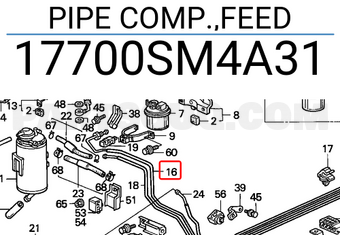 Honda 17700SM4A31 PIPE COMP.,FEED