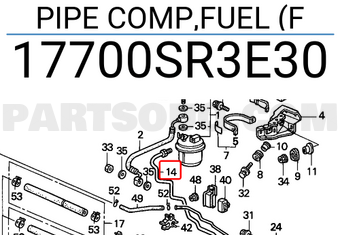 Honda 17700SR3E30 PIPE COMP,FUEL (F
