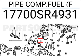 Honda 17700SR4931 PIPE COMP,FUEL (F