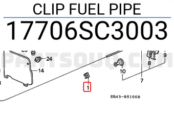 Honda 17706SC3003 CLIP FUEL PIPE