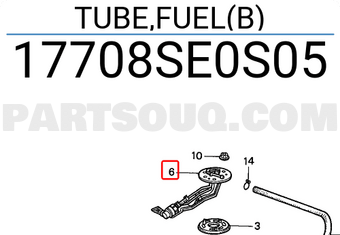 Honda 17708SE0S05 TUBE,FUEL(B)