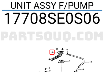 Honda 17708SE0S06 UNIT ASSY F/PUMP