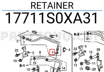 Honda 17711S0XA31 RETAINER