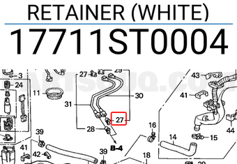 Honda 17711ST0004 RETAINER (WHITE)