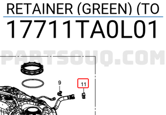 Honda 17711TA0L01 RETAINER (GREEN) (TO
