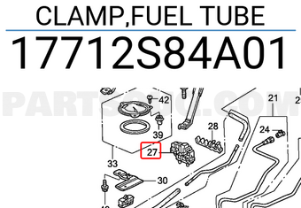 Honda 17712S84A01 CLAMP,FUEL TUBE