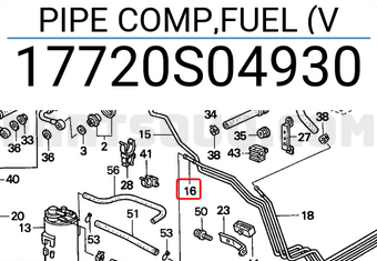 Honda 17720S04930 PIPE COMP,FUEL (V