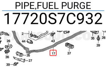 Honda 17720S7C932 PIPE,FUEL PURGE