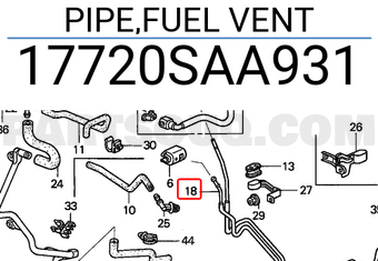 Honda 17720SAA931 PIPE,FUEL VENT