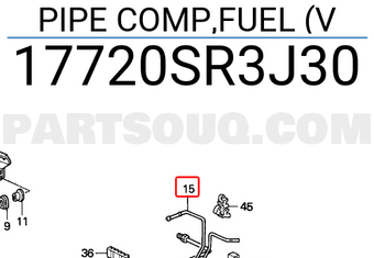 Honda 17720SR3J30 PIPE COMP,FUEL (V