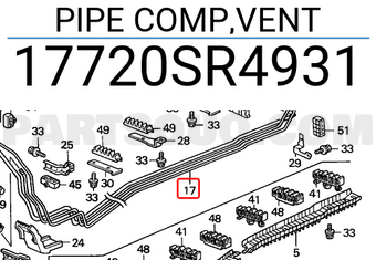 Honda 17720SR4931 PIPE COMP,VENT