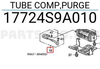 Honda 17724S9A010 TUBE COMP,PURGE