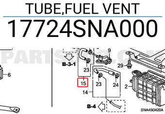 Honda 17724SNA000 TUBE,FUEL VENT