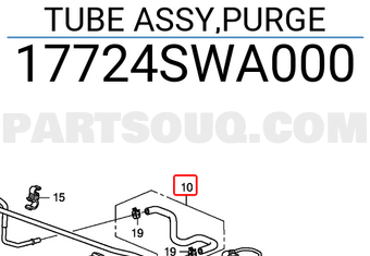Honda 17724SWA000 TUBE ASSY,PURGE