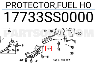 Honda 17733SS0000 PROTECTOR,FUEL HO
