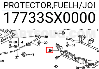 Honda 17733SX0000 PROTECTOR,FUELH/JOI