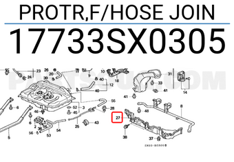 Honda 17733SX0305 PROTR,F/HOSE JOIN