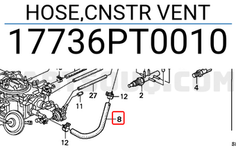 Honda 17736PT0010 HOSE,CNSTR VENT