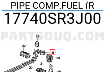 Honda 17740SR3J00 PIPE COMP,FUEL (R