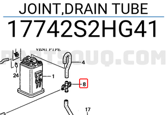 Honda 17742S2HG41 JOINT,DRAIN TUBE
