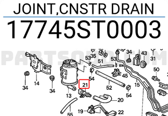 Honda 17745ST0003 JOINT,CNSTR DRAIN