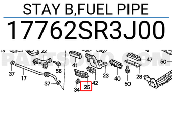 Honda 17762SR3J00 STAY B,FUEL PIPE