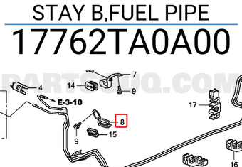 Honda 17762TA0A00 STAY B,FUEL PIPE