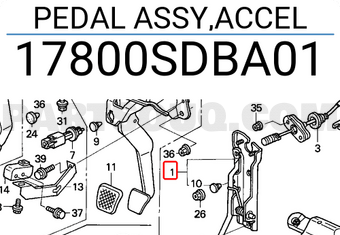 Honda 17800SDBA01 PEDAL ASSY,ACCEL