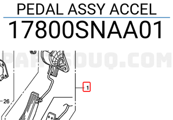 Honda 17800SNAA01 PEDAL ASSY ACCEL
