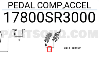 Honda 17800SR3000 PEDAL COMP,ACCEL
