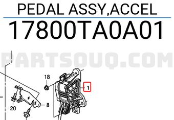 Honda 17800TA0A01 PEDAL ASSY,ACCEL