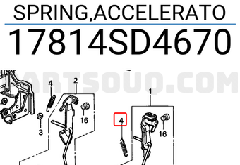 Honda 17814SD4670 SPRING,ACCELERATO